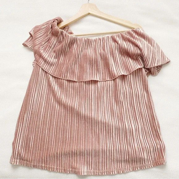 Pink Off Shoulder Velvet Top - Picture 6 of 8